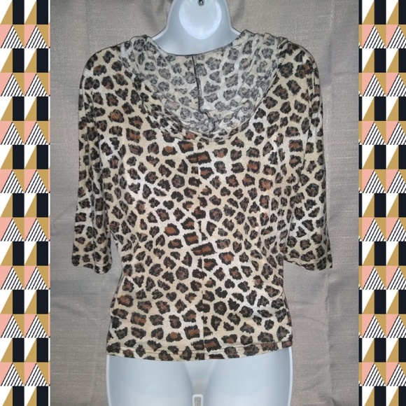 Leopard 3/4 sleeve zip hoodie - Picture 2 of 5